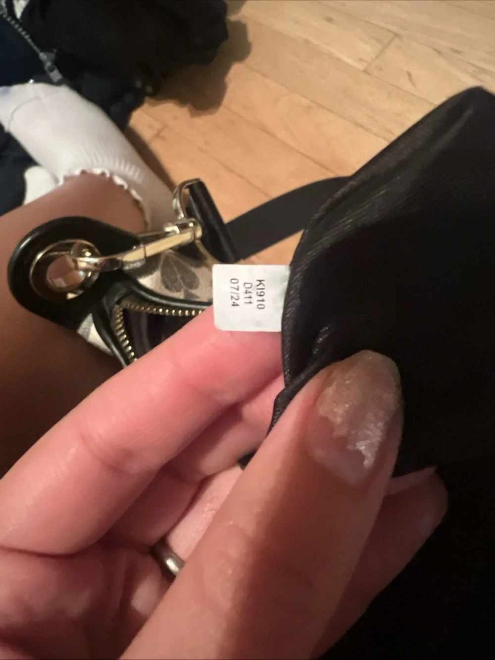 kate spade White and Black Floral Crossbody Bag